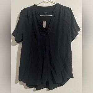 J. Crew Classic Black Short Sleeve Blouse